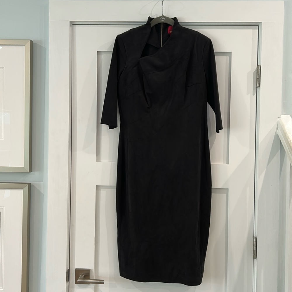 G.I.L.I. Faux Suede Midi Dress (Lisa Robertson Era)